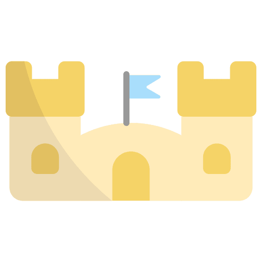 Sand castle childhood child toys icon Sand castle childhood child toys icon