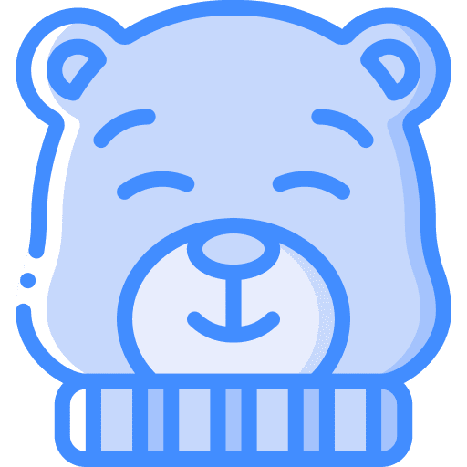 Bear scarf fluffy animal icon Bear scarf fluffy animal icon