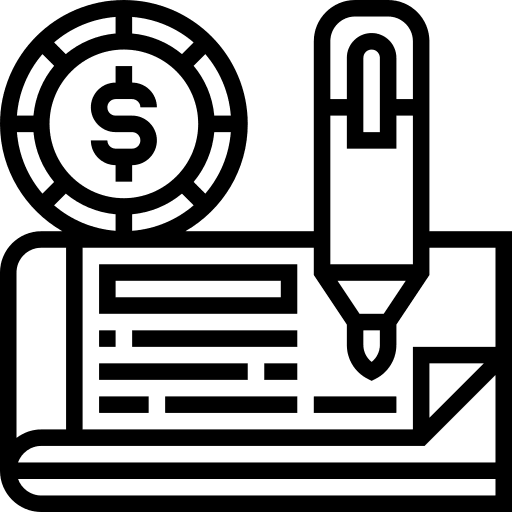 Checkbook cheque banking business icon