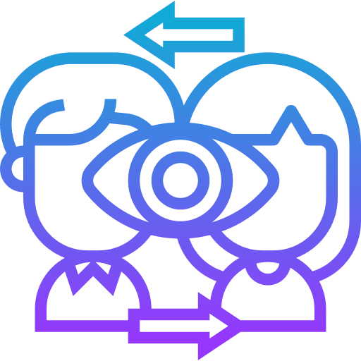 Eye contact social etiquette communications interaction icon
