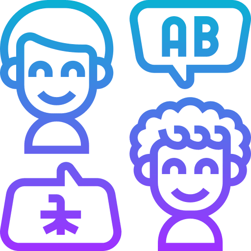 Language words communications translation icon