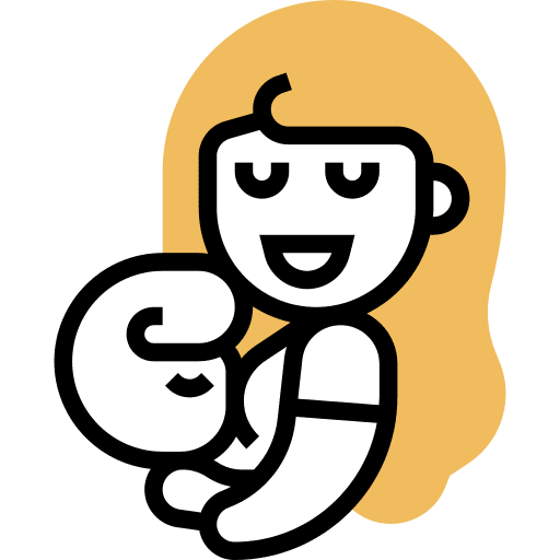 Breastfeeding kid and baby healthcare and medical user icon