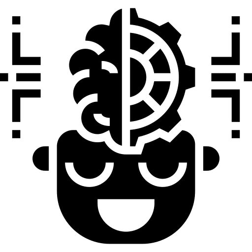 Brain robotics electronics automaton icon