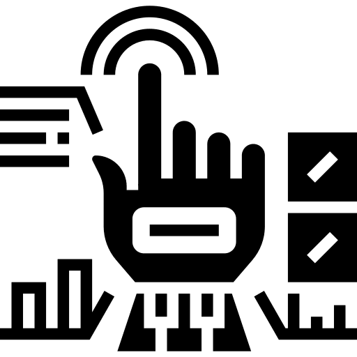 Decision thinking electronics processing icon
