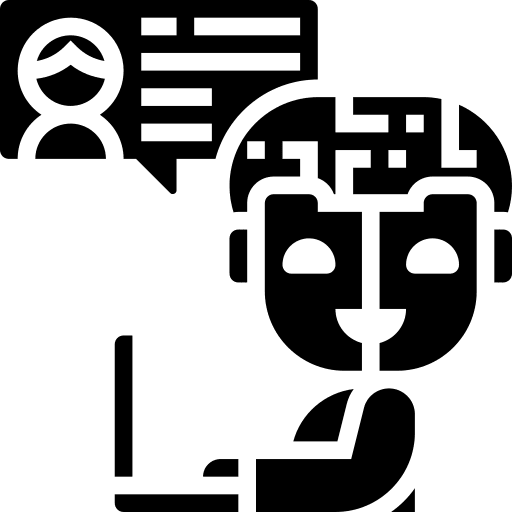 Chatbot electronics assistant communications icon Chatbot electronics assistant communications icon