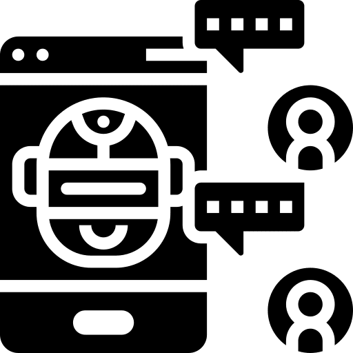 Conversation chating robot support icon Conversation chating robot support icon