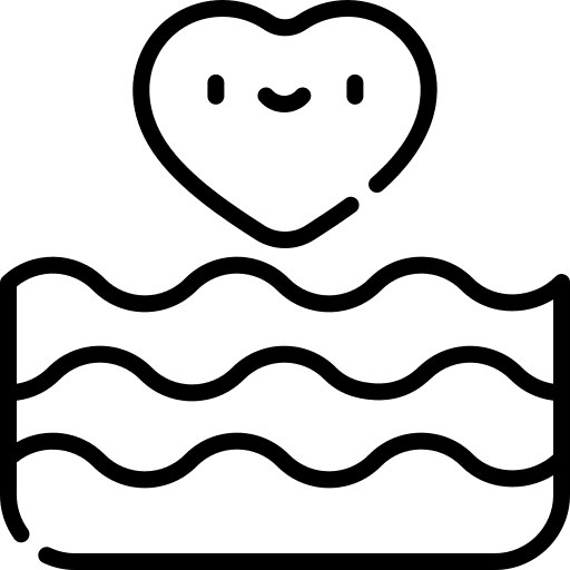 Water ocean heart preservation icon