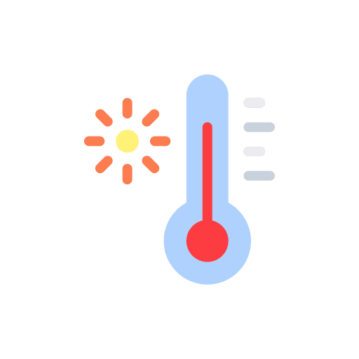Hot temperature warm sun icon Hot temperature warm sun icon