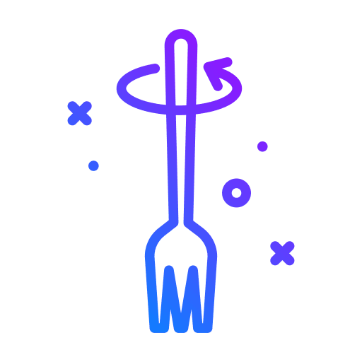 Fork kitchen utensil rotate food and restaurant icon Fork kitchen utensil rotate food and restaurant icon