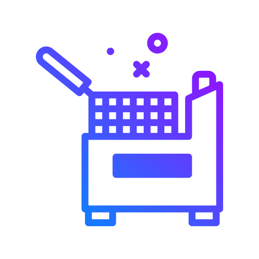 Fryer food and restaurant cooking equipment cook icon Fryer food and restaurant cooking equipment cook icon