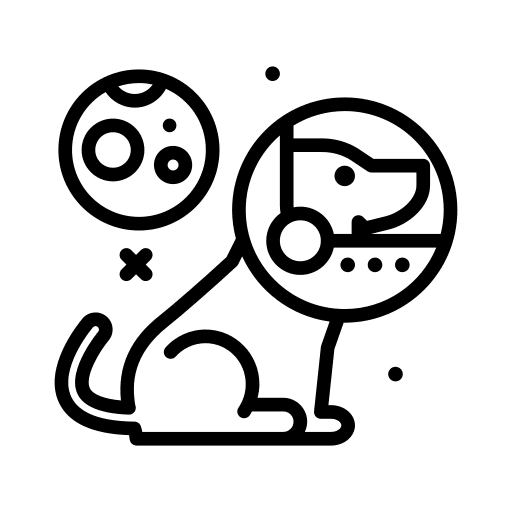 Astronaut planets moon dog icon
