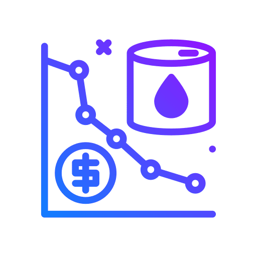 Decrease analytics coin stock icon