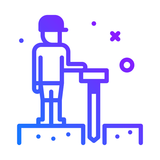 Worker man drill job icon Worker man drill job icon
