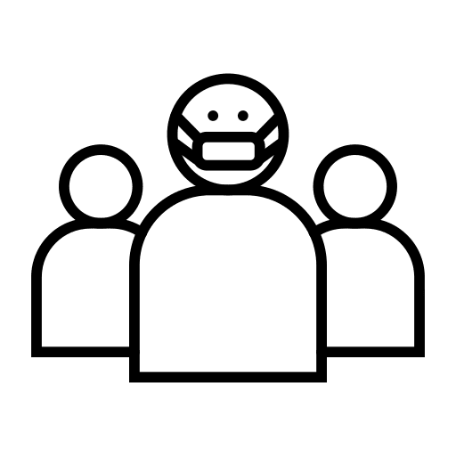 Social distancing long distance user virus icon Social distancing long distance user virus icon