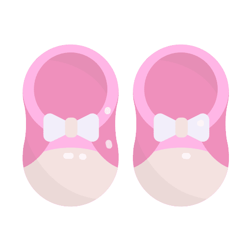 Baby shoe female ribbon kid and baby icon