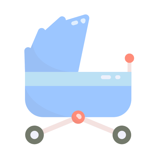 Pushchair buggy baby stroller kid and baby icon