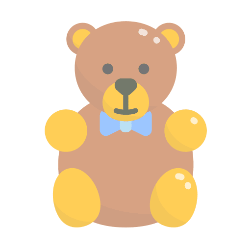 Teddy bear kid and baby doll toy icon Teddy bear kid and baby doll toy icon