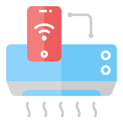 Air conditioner connected electronics digital icon