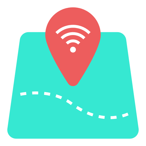 Map signaling wifi signal pin icon
