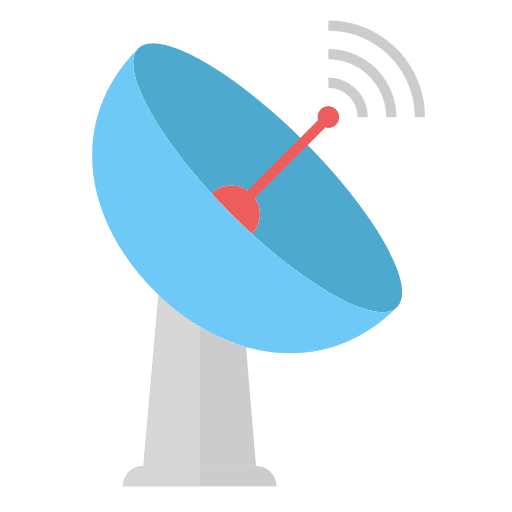 Satellite dish radio antenna wifi signal communications icon Satellite dish radio antenna wifi signal communications icon
