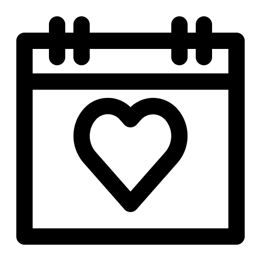 Calendar love heart engagement icon