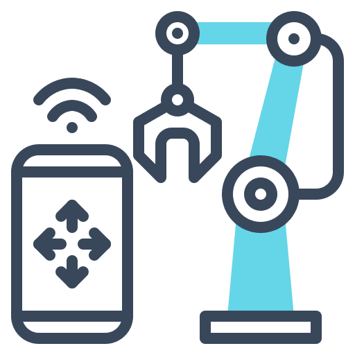 Robot arm control iot robot arm icon