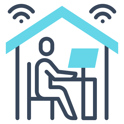 Teleworking working home work from home icon