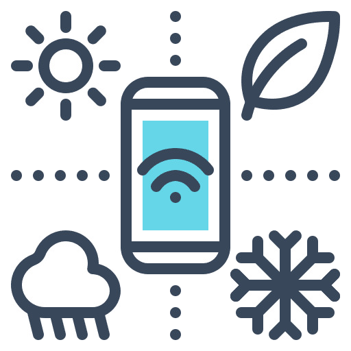 Forecast internet of things rainy smart icon