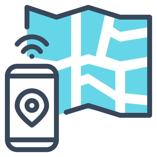 Navigation internet of things iot map icon