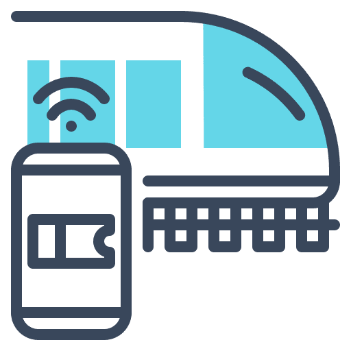 Train transportation ticket reservation icon