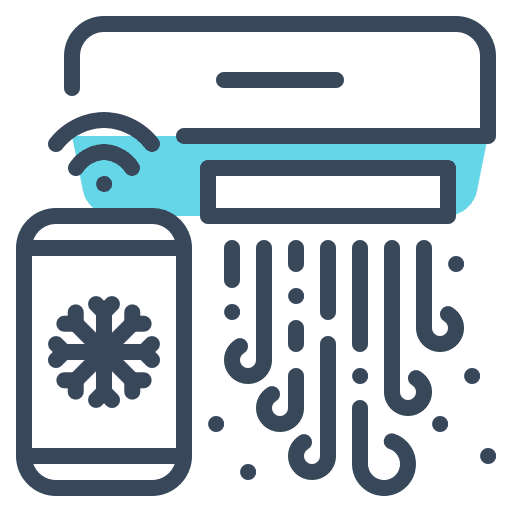 Air conditioner electronics cooling control icon
