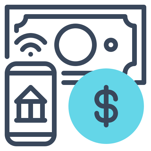 Banking remote iot wireless icon