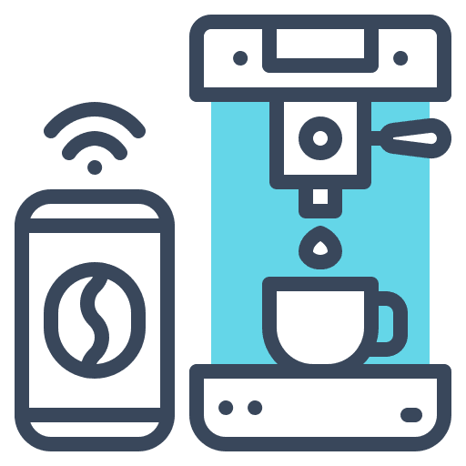 Coffee remote smart machine icon