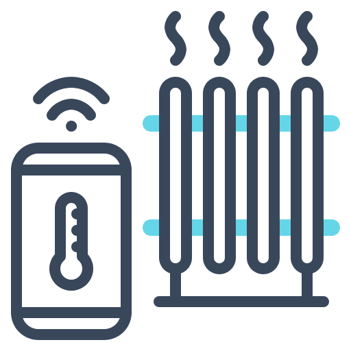 Heater iot remote electronics icon