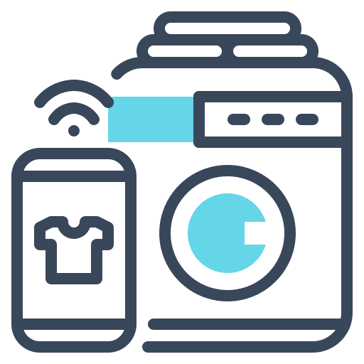 Washing machine control wireless internet of things icon