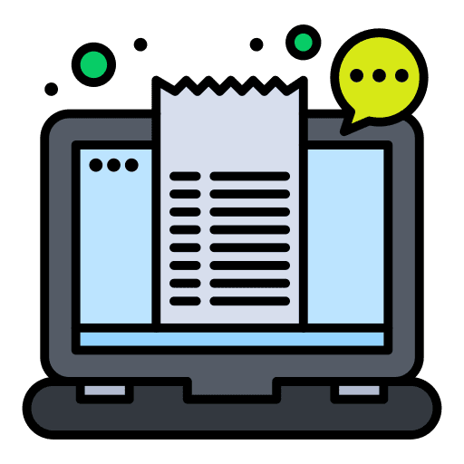Bill payment receipt checkout icon