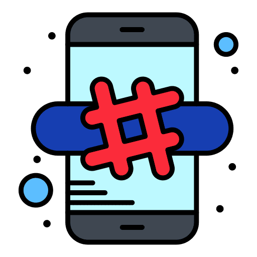 Hashtag social media mobile subscribe icon