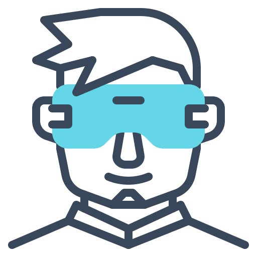 Male iot internet of things smart glasses icon