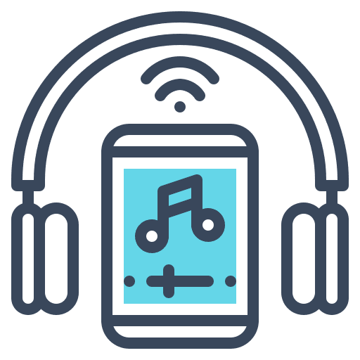 Music listen wireless headphone icon