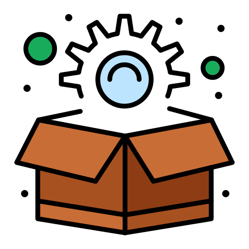 Package development cardboard box icon