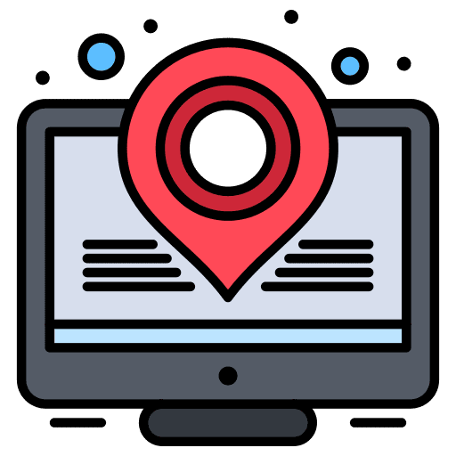 Monitor geography screen placeholder icon