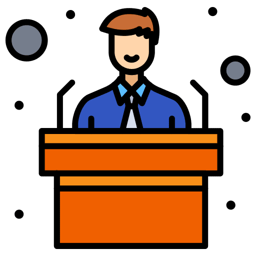 Presentation lecture podium man icon Presentation lecture podium man icon