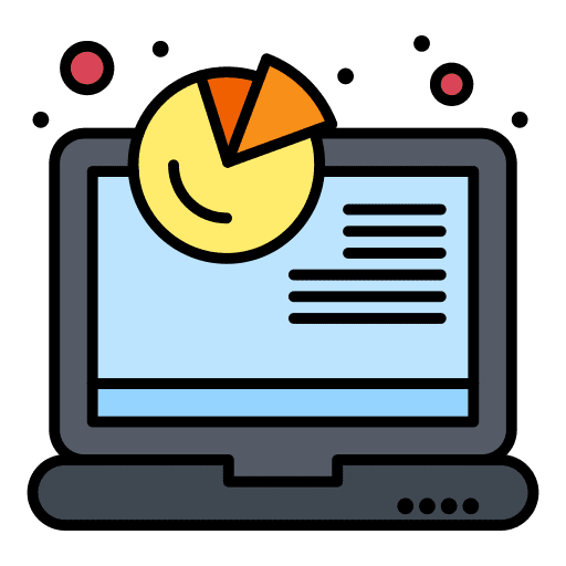 Report pie chart laptop graph icon Report pie chart laptop graph icon