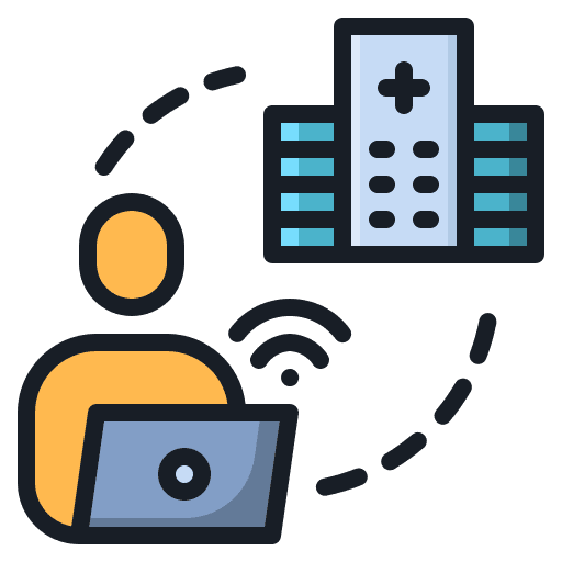 Hospital remote medical telemedicine icon