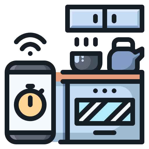 Kitchen timer smart electronics icon