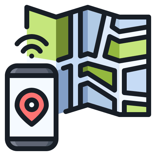 Navigation iot map maps and location icon