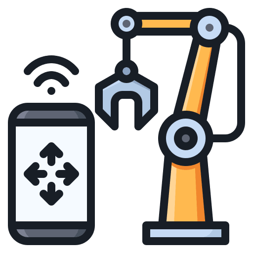 Robot arm robotic iot remote icon