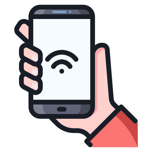 Smartphone iot signal internet icon