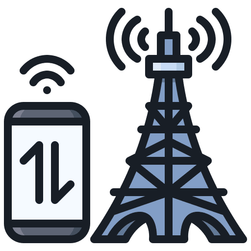 Antenna tower wireless radio icon