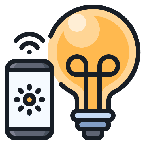 Light bulb power iot lamp icon